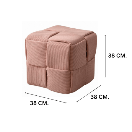 สตูลผ้าลูกฟูก MY DOLLS HOUSE COZY CUBE 38 ซม. สีชมพู_1